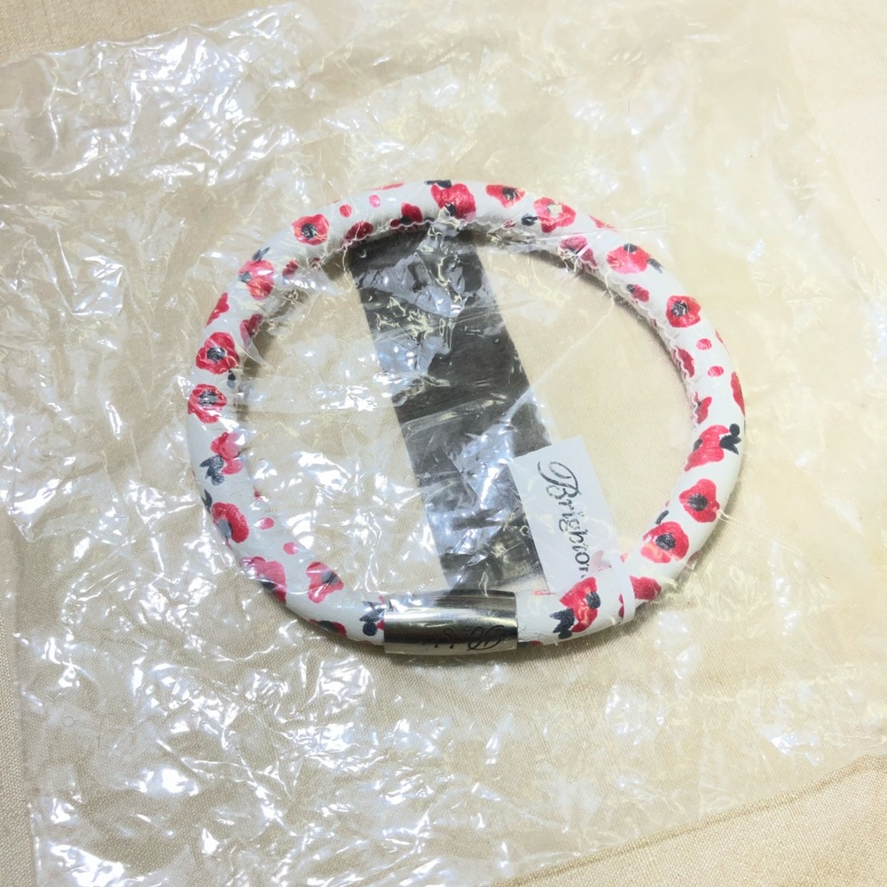 Brighton Poppy Floral Woodstock Bracelet in Red and White